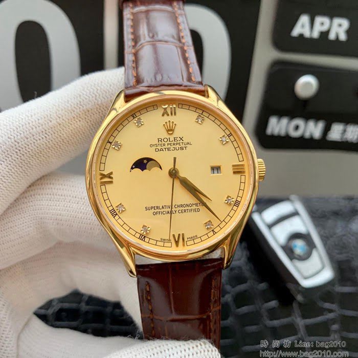 ROLEX勞力士 24時日月星辰 獨特真月相 進口8217 全自動機械 男士腕表  wssb4596